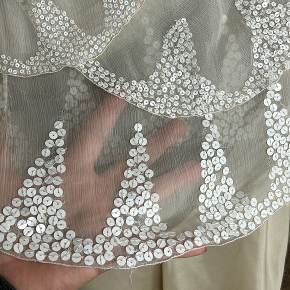 BNWOT A|X Armani Exchange Set Silk Cami, Sequin Layered Top with Hair Clip - Picture 9 of 15